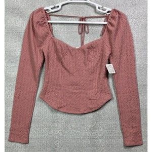 NWT Free People Brittany Top Sweetheart Neck Rose Tyrie Pink Size M
